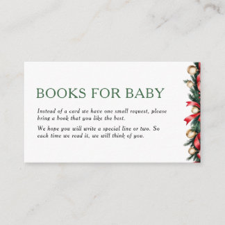 Kerstboeken voor babykaart - Baby Shower Insteekka Informatiekaartje