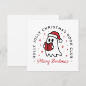 Kerstboekenclub Holly Jolly Reader Feestdagenkaart (Voorkant / Achterkant)