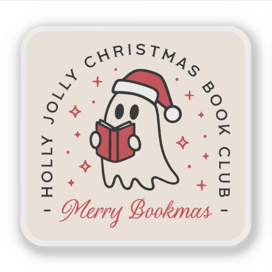 Kerstboekenclub spookpreppy esthetiek sticker (Voorkant)