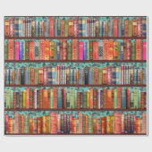 Kerstboekenplank, heilige, antiek boeken cadeaupapier (Vlak)