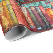 Kerstboekenplank, heilige, antiek boeken cadeaupapier (Rol Hoek)