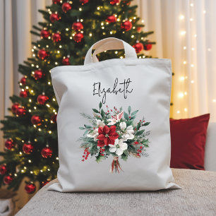 Kerstboeket Bloemenzak voor Vrouwen of Collega's Tote Bag