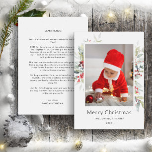 Kerstboeket van rode bessen Jaarlijkse update Feestdagenkaart