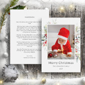 Kerstboeket van rode bessen Jaarlijkse update Feestdagenkaart