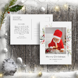 Kerstboeket van rode bessen Jaarverslag Briefkaart