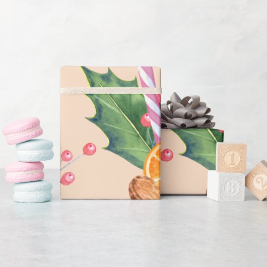 Kerstboeket Verbrand Oranje Snoepgoed Barry Cadeaupapier (Baby Shower)