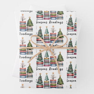 Kerstboekliefhebber Lerares Leest Seizoen Kerstmis Inpakpapier Vel