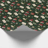Kerstboekliefhebbers traditioneel inpakpapier (Hoek)