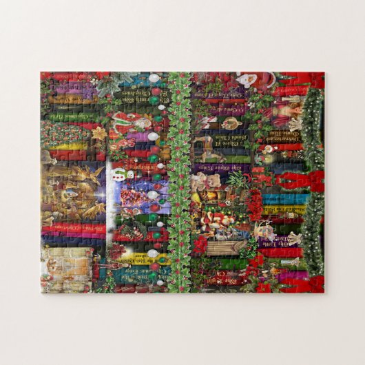 Kerstboekplank Jigzaag Puzzel (Horizontaal)