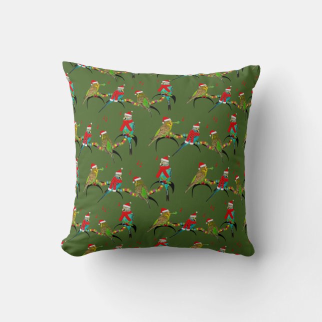 Kerstboer Frenzy Pillow (Donkergroen) Kussen (Voorkant)