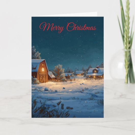 Kerstboerderij Feestdagen Kaart (Voorkant)