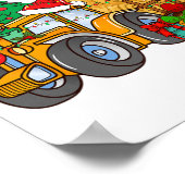 Kerstboerderij met tractor grap poster (Hoek)