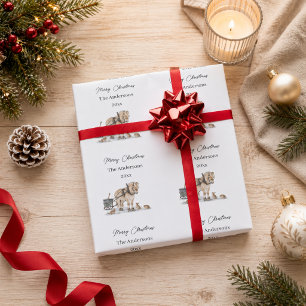 Kerstboerderij Paard Dieren Winter Cadeaupapier