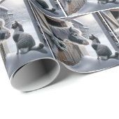 Kerstboerderij pony en kat cadeaupapier (Rol Hoek)