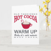 Kerstboerderij warme cacao kaart (Gele Bloem)