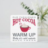 kerstboerderij warme chocolademelk kaart (Staand voorkant)