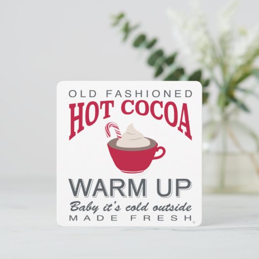 kerstboerderij warme chocolademelk kaart (Staand voorkant)