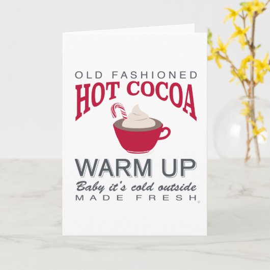 Kerstboerderij warme chocolademelk kaart (Gele Bloem)