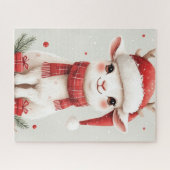 Kerstboerderijdier Cute Geit  Legpuzzel (Horizontaal)