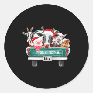 Kerstboerderijdieren Vrachtkerstkerstkerstkerstker Ronde Sticker