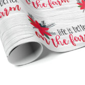 Kerstboerderijvers op berk cadeaupapier (Rol Hoek)