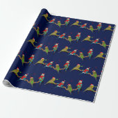 Kerstboergie Frenzy Wrapping Paper (marine) Cadeaupapier (Uitgerold)