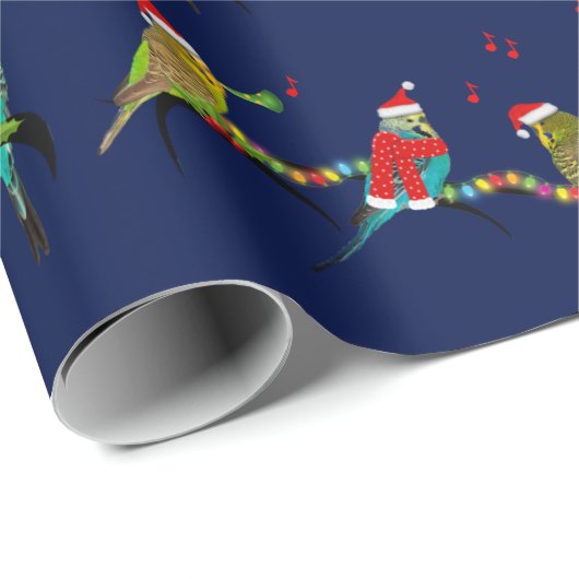 Kerstboergie Frenzy Wrapping Paper (marine) Cadeaupapier (Rol Hoek)
