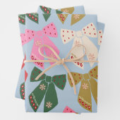 Kerstbogen Coquette Blauw Inpakpapier Vel (In situ)