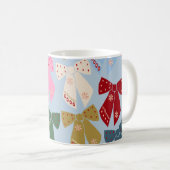 Kerstbogen Coquette Blauw Koffiemok (Voorkant rechts)