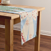 Kerstbogen Coquette Blauw Korte Tafelloper (Voorbeeld)