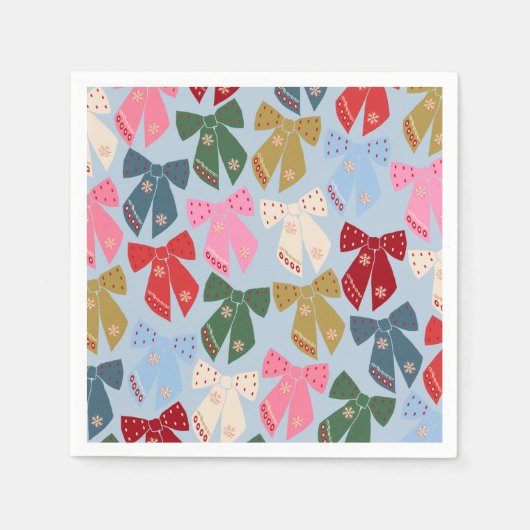Kerstbogen Coquette Blauw Servet (Voorkant)