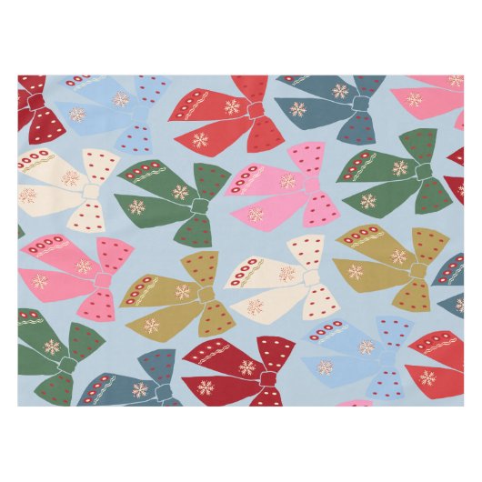 Kerstbogen Coquette Blauw Tafelkleed (Voorkant (Horizontaal))