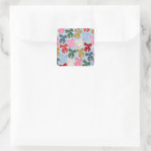 Kerstbogen Coquette Blauw Vierkante Sticker (Tas)