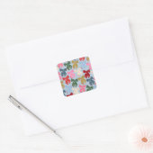 Kerstbogen Coquette Blauw Vierkante Sticker (Envelop)