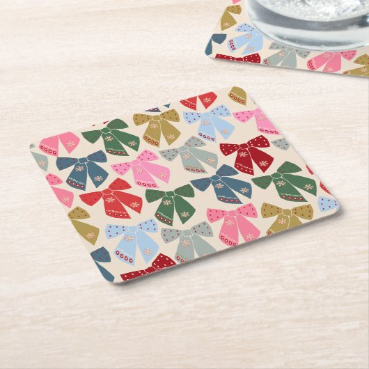 Kerstbogen Coquette Kartonnen Onderzetters (Schuin)