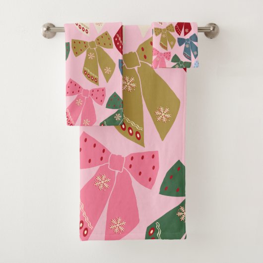 Kerstbogen Coquette Roze Bad Handdoek (Insitu)