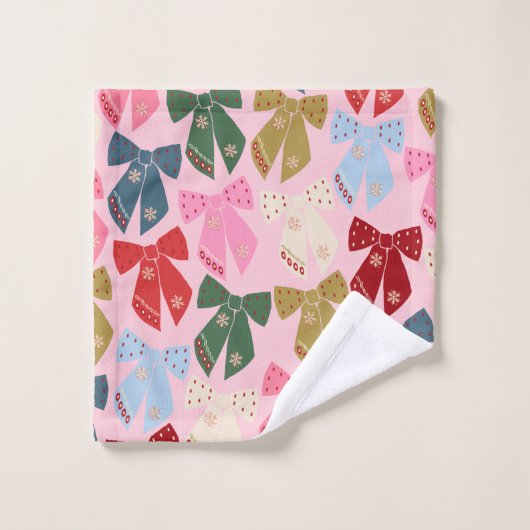 Kerstbogen Coquette Roze Bad Handdoek (Wasdoekje)