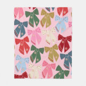 Kerstbogen Coquette Roze Fleece Deken (Voorkant)