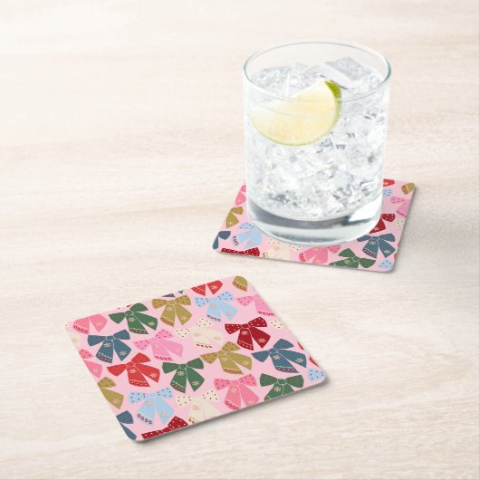 Kerstbogen Coquette Roze Kartonnen Onderzetters (Insitu)