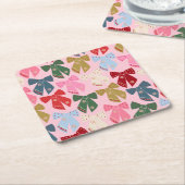 Kerstbogen Coquette Roze Kartonnen Onderzetters (Schuin)