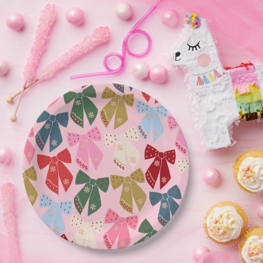 Kerstbogen Coquette Roze Papieren Bordje (Feest)