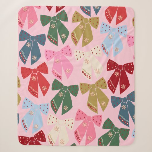 Kerstbogen Coquette Roze Sherpa Deken (Voorkant)