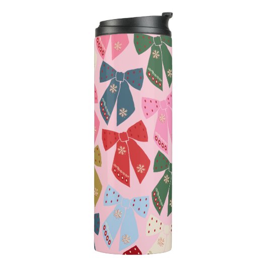 Kerstbogen Coquette Roze Thermosbeker (Gedraaid links)