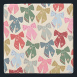 Kerstbogen Coquette Stenen Onderzetter<br><div class="desc">Kerstbogen - Coquette Ribbons.</div>