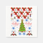 Kerstbogen dozen santa claus napkins red servetten (Voorkant)