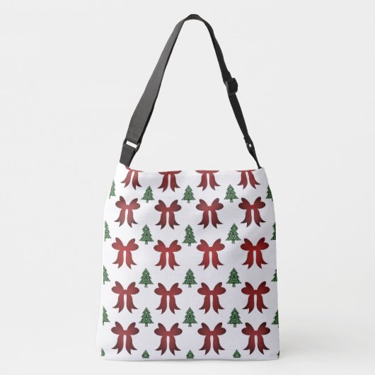 Kerstbogen en -bomen crossbody tas (Achterkant)
