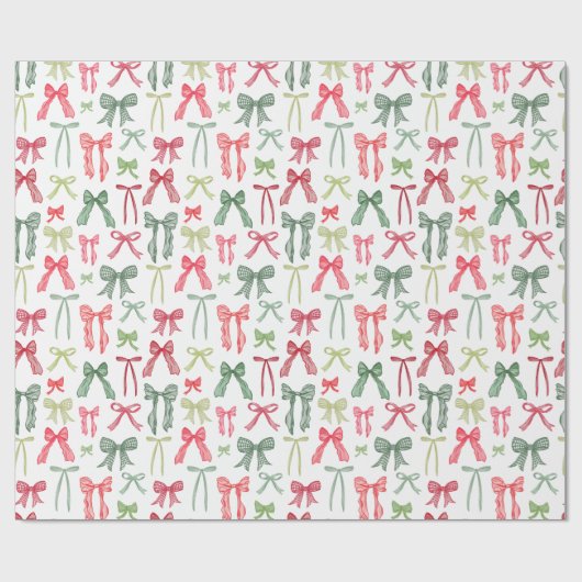 Kerstbogen en linten groen en rood cadeaupapier (Vlak)