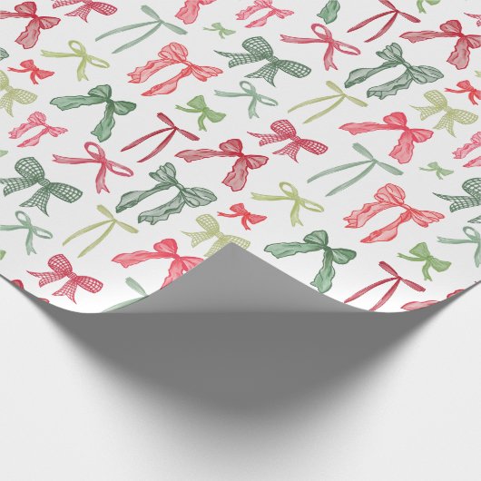 Kerstbogen en linten groen en rood cadeaupapier (Hoek)