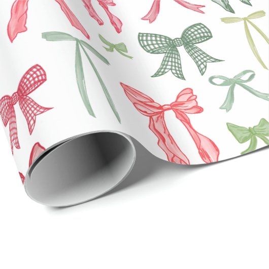 Kerstbogen en linten groen en rood cadeaupapier (Rol Hoek)