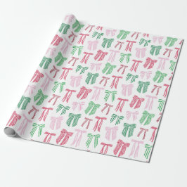 Kerstbogen gestreepte coquette cadeaupapier